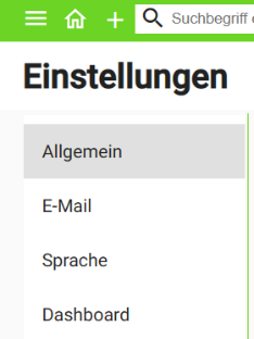 Konfigurationen in der Sidebar